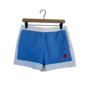 Prince Pickleball Athletic Shorts Womens M Blue White Elastic Waist